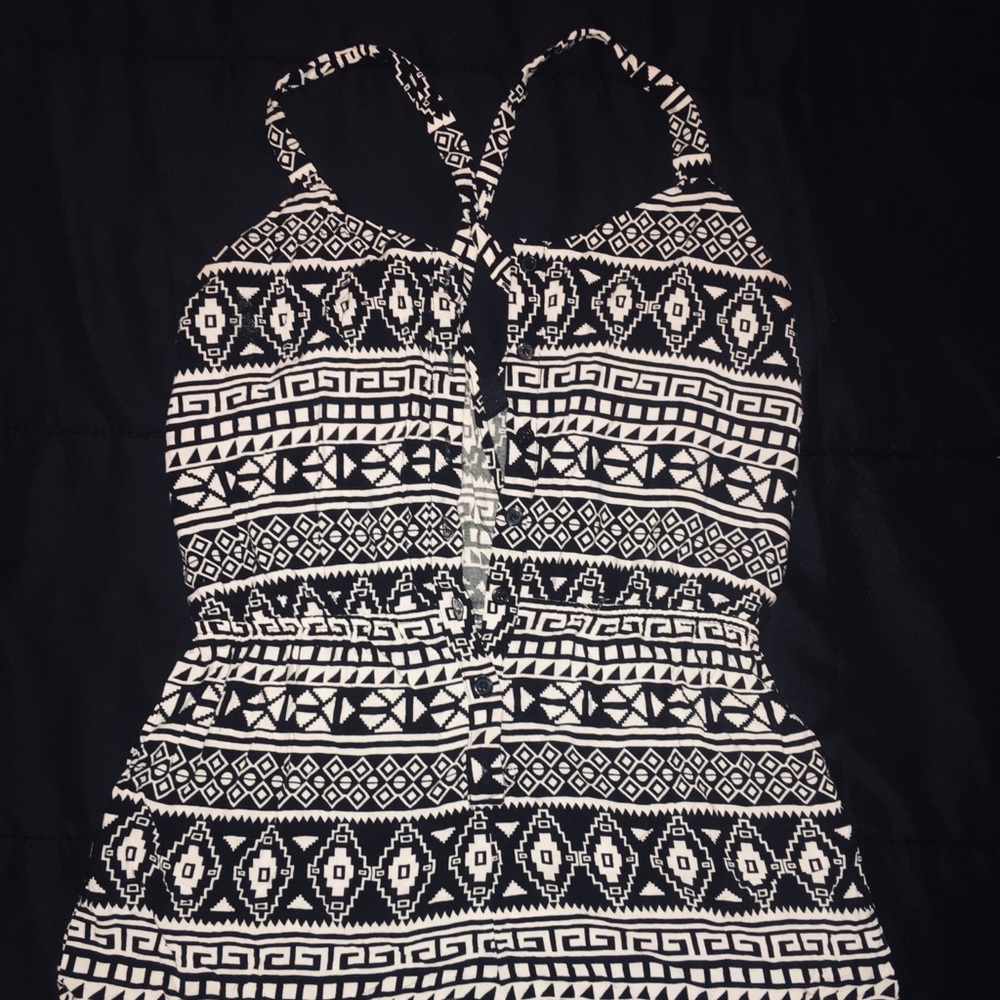 Backless button up romper